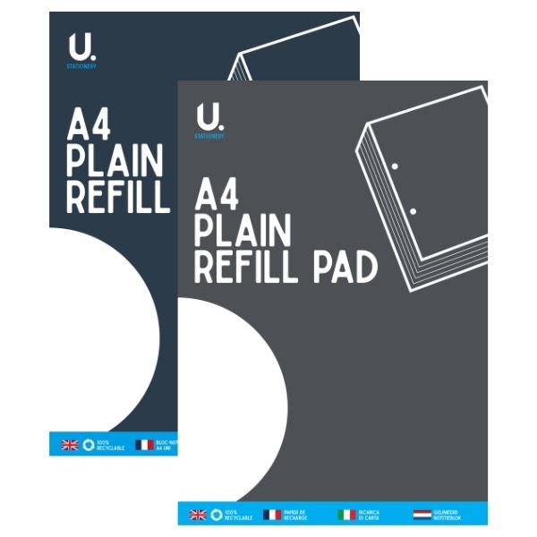 A4 Refill Pad - U Stationery Plain Refill Pad P1029
